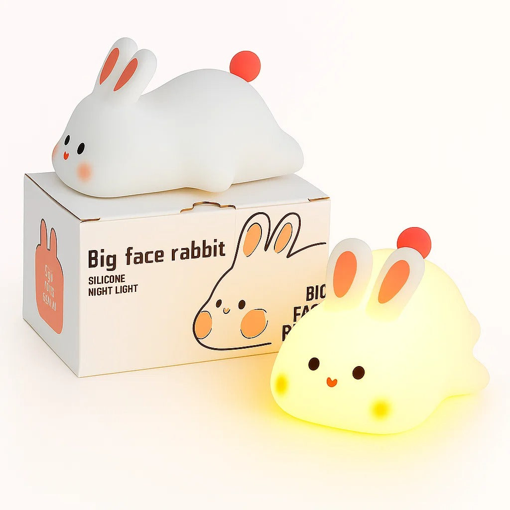 Big Face Rabbit – Lámpara de Silicona Nocturna 🐇✨