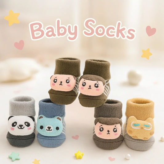 kit de 4 Medias de bebé con diseños de animalitos