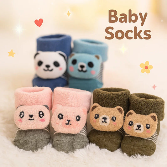 kit de 4 Medias de bebé con diseños de animalitos